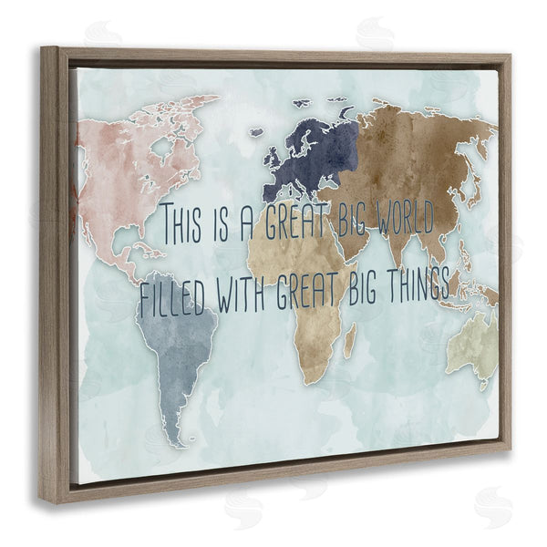 Stupell Industries Ziwei Li | This Is A Great Big World Phrase Map Of Continents