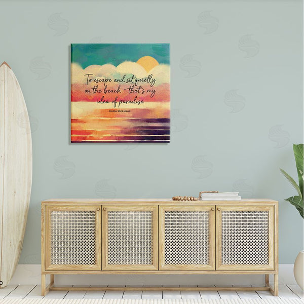 Stupell Industries Ziwei Li | To Escape Paradise Phrase Wall Art