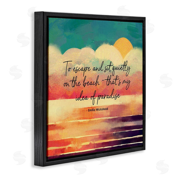 Stupell Industries Ziwei Li | To Escape Paradise Phrase Wall Art