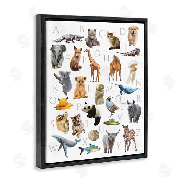 Stupell Industries Ziwei Li | Traditional ABC Alphabet Animals Of The World Wall Art