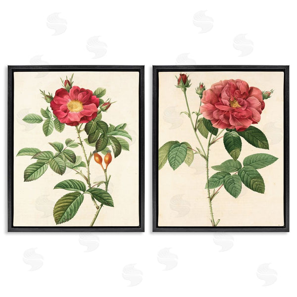 Stupell Industries Ziwei Li | Traditional Red Flowers With Floral Stem Wall Art