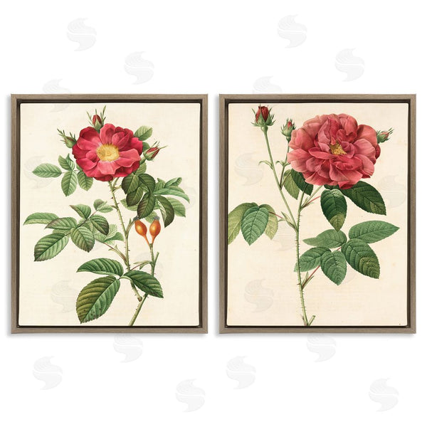 Stupell Industries Ziwei Li | Traditional Red Flowers With Floral Stem Wall Art