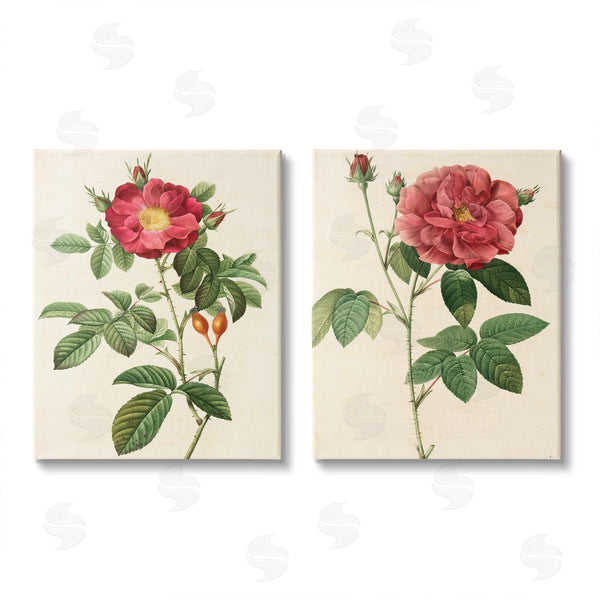 stupell industries Ziwei Li | Traditional Red Flowers with Floral Stem Wall Art