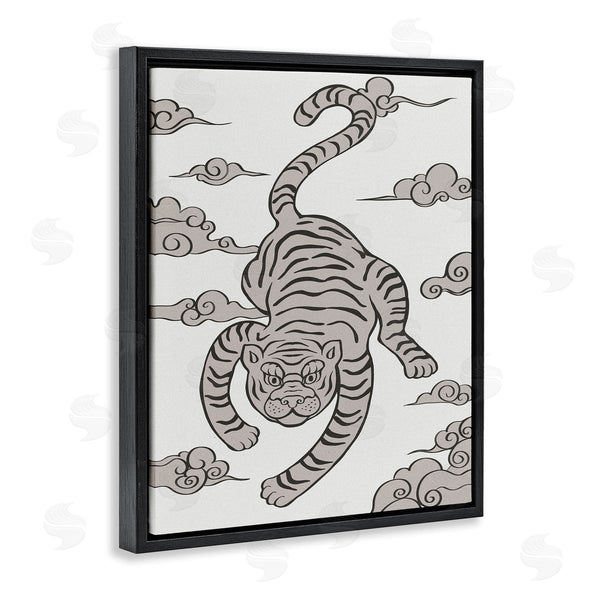 Stupell Industries Ziwei Li | Traditional Tiger Stripes Cloud Pattern Jungle Animal Wall Art