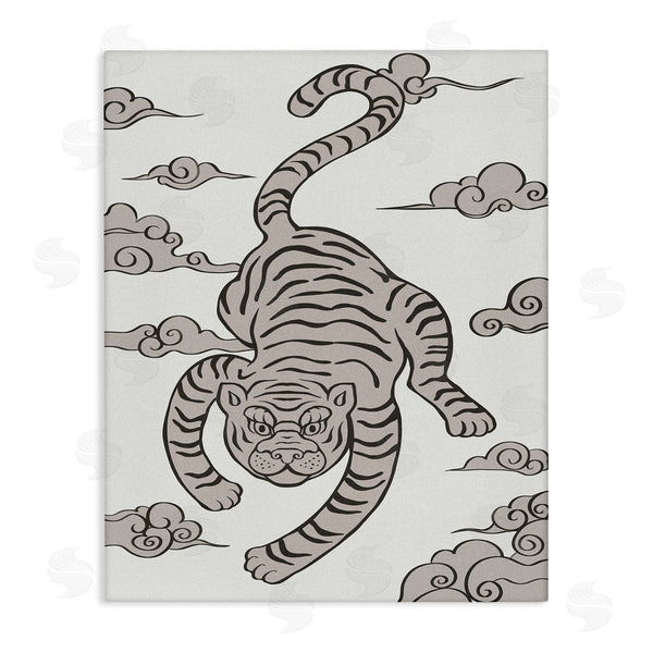stupell industries Ziwei Li | Traditional Tiger Stripes Cloud Pattern Jungle Animal Wall Art