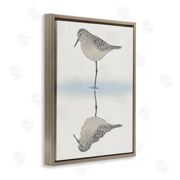 Stupell Industries Ziwei Li | Tranquil Sandpiper Bird Reflection