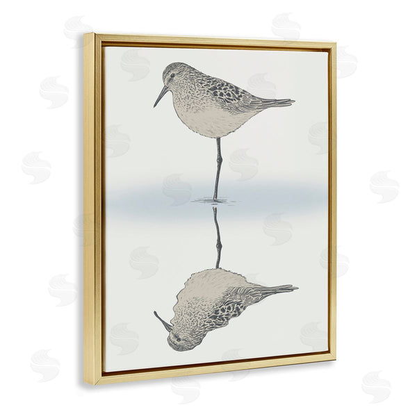 Stupell Industries Ziwei Li | Tranquil Sandpiper Bird Reflection