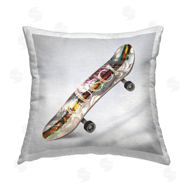 Stupell Industries Ziwei Li | Trendy Fashion Skateboard Printed Throw Pillow