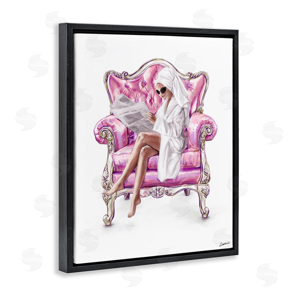 Stupell Industries Ziwei Li | Trendy Female In Pink Chair