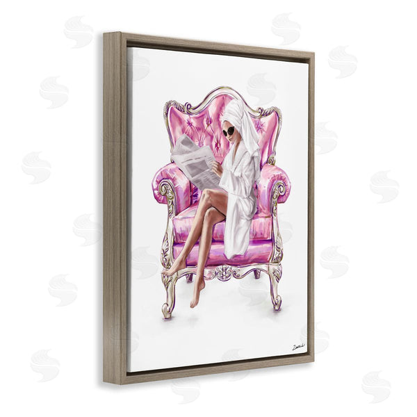 Stupell Industries Ziwei Li | Trendy Female In Pink Chair
