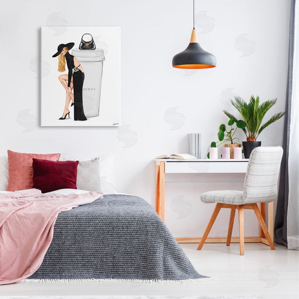 Stupell Industries Ziwei Li | Trendy Girl & Coffee Cup Wall Art