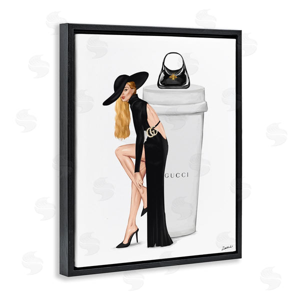 Stupell Industries Ziwei Li | Trendy Girl & Coffee Cup Wall Art