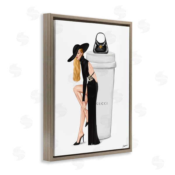 Stupell Industries Ziwei Li | Trendy Girl & Coffee Cup Wall Art