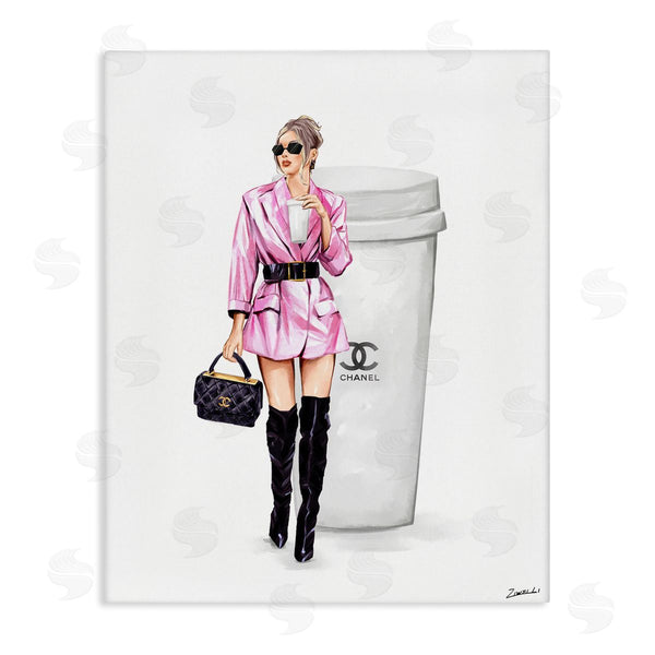stupell industries Ziwei Li | Trendy Girl with Coffee