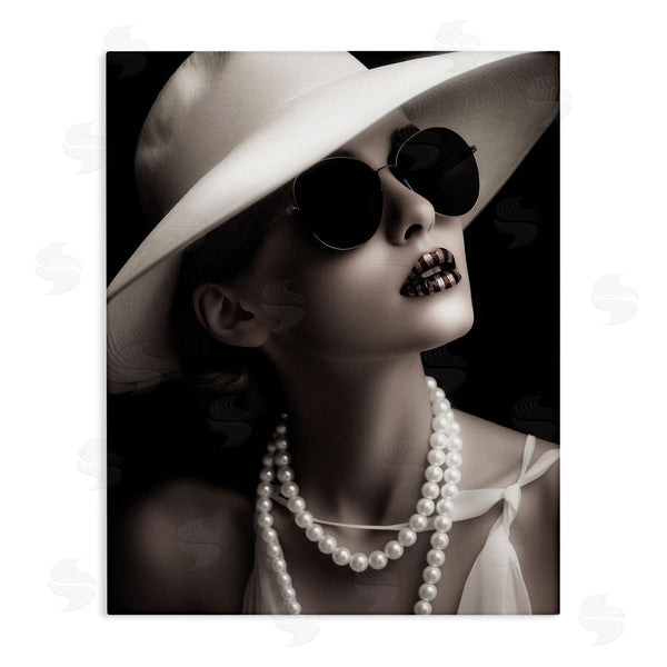 stupell industries Ziwei Li | Trendy Girl with Striped Lips