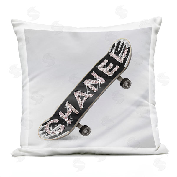 Stupell Industries Ziwei Li | Trendy Glam Skateboard Fashion Bling Printed Throw Pillow