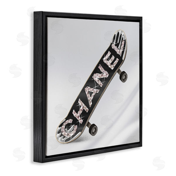 Stupell Industries Ziwei Li | Trendy Glitzy Skateboard Glam Fashion Lettering Wall Art
