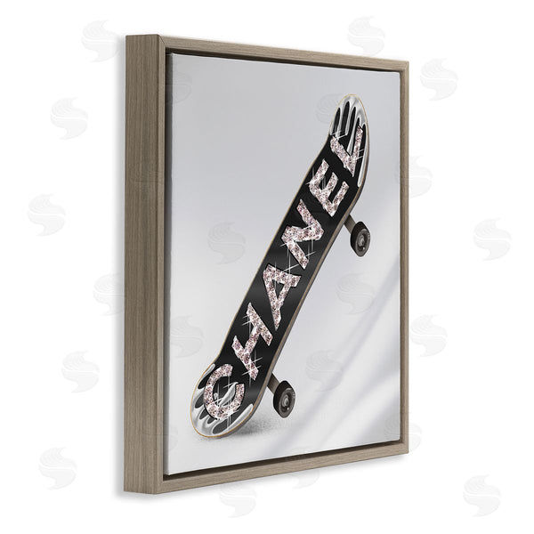 Stupell Industries Ziwei Li | Trendy Glitzy Skateboard Glam Fashion Lettering Wall Art