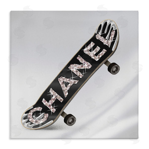 stupell industries Ziwei Li | Trendy Glitzy Skateboard Glam Fashion Lettering Wall Art