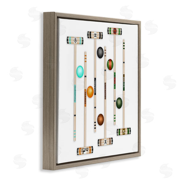 Stupell Industries Ziwei Li | Trendy Luxury Fashion Brand Croquet Game Mallets Wall Art