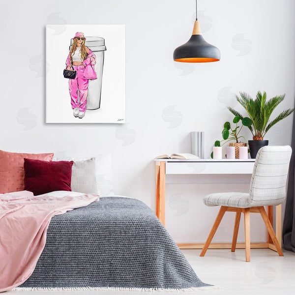Stupell Industries Ziwei Li | Trendy Style Girl & Coffee Wall Art