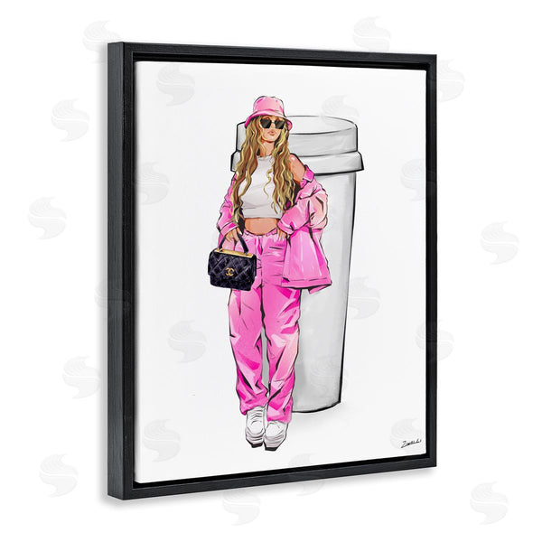 Stupell Industries Ziwei Li | Trendy Style Girl & Coffee Wall Art