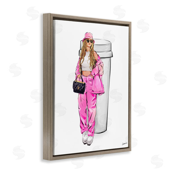 Stupell Industries Ziwei Li | Trendy Style Girl & Coffee Wall Art
