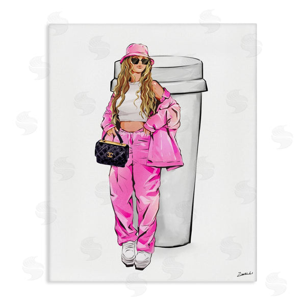 stupell industries Ziwei Li | Trendy Style Girl & Coffee Wall Art
