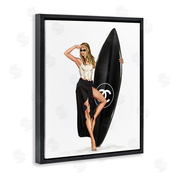 Stupell Industries Ziwei Li | Trendy Surfer Girl In Black