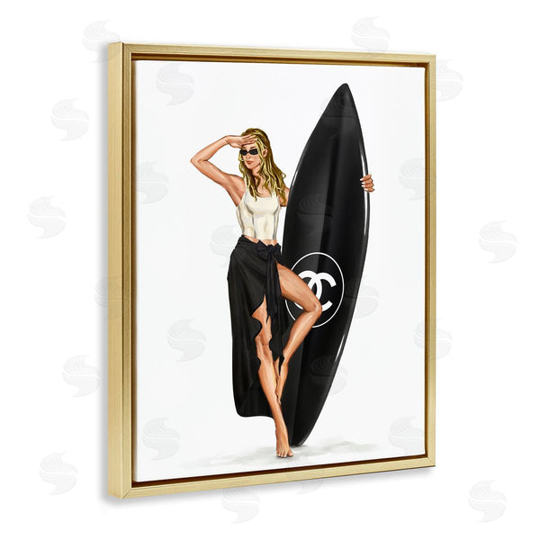 Stupell Industries Ziwei Li | Trendy Surfer Girl In Black