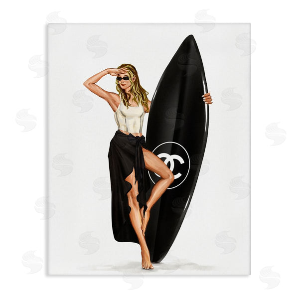 stupell industries Ziwei Li | Trendy Surfer Girl in Black