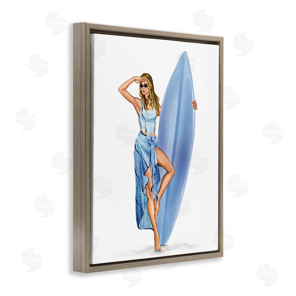 Stupell Industries Ziwei Li | Trendy Surfer Girl In Blue