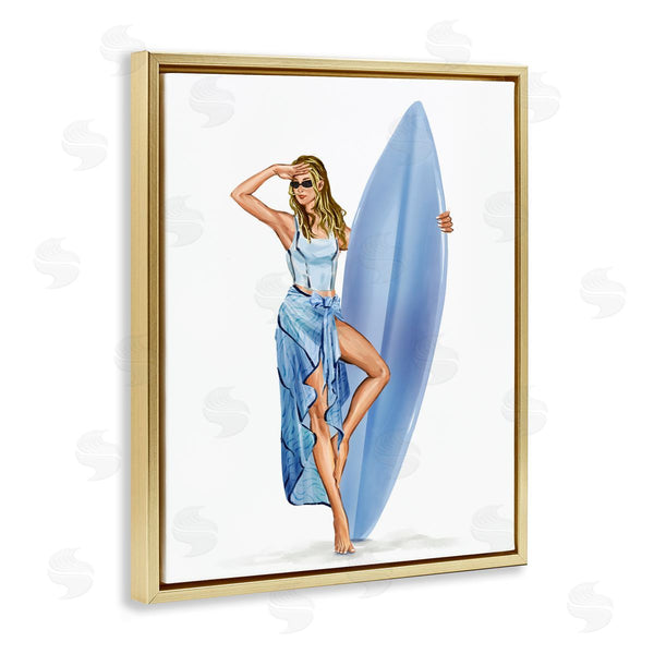 Stupell Industries Ziwei Li | Trendy Surfer Girl In Blue