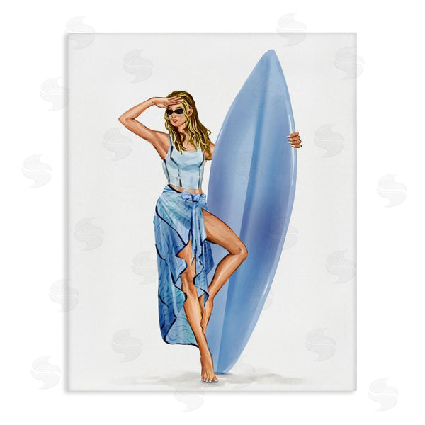 stupell industries Ziwei Li | Trendy Surfer Girl in Blue