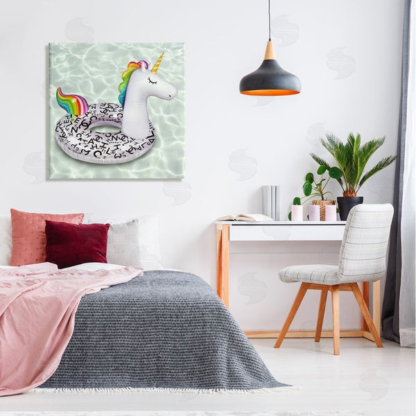 Stupell Industries Ziwei Li | Trendy Unicorn Pool Ring Patterned Upscale Glam Wall Art