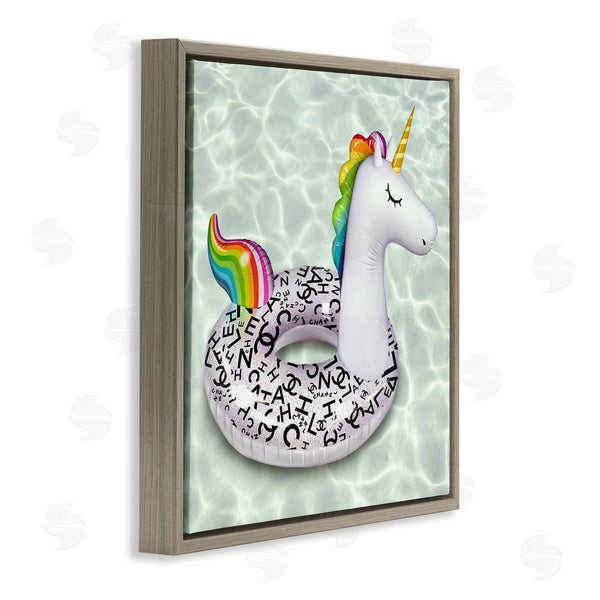 Stupell Industries Ziwei Li | Trendy Unicorn Pool Ring Patterned Upscale Glam Wall Art