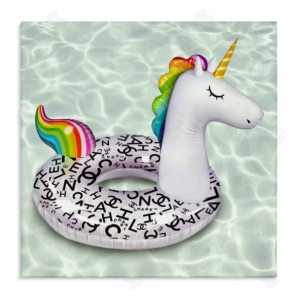 stupell industries Ziwei Li | Trendy Unicorn Pool Ring Patterned Upscale Glam Wall Art