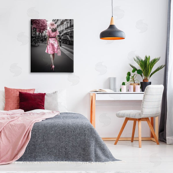 Stupell Industries Ziwei Li | Trendy Woman In City Wall Art