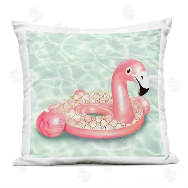 Stupell Industries Ziwei Li | Tropical Flamingo Fashion Pool Float Printed Throw Pillow