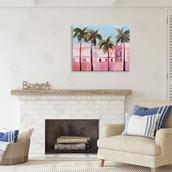 Stupell Industries Ziwei Li | Tropical Pink Buildings Wall Art