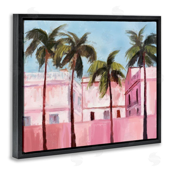 Stupell Industries Ziwei Li | Tropical Pink Buildings Wall Art