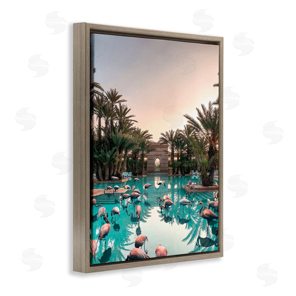 Stupell Industries Ziwei Li | Tropical Pink Flamingo Pool