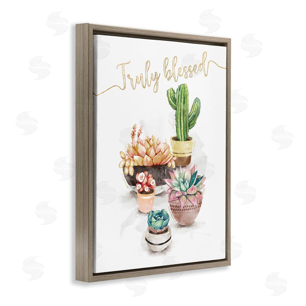 Stupell Industries Ziwei Li | Truly Blessed Expression Chic Succulent Cactus Plants Wall Art