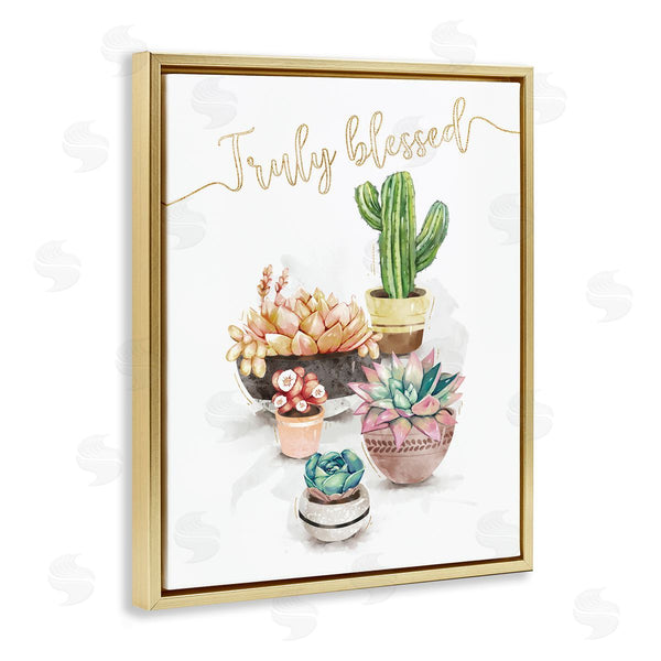 Stupell Industries Ziwei Li | Truly Blessed Expression Chic Succulent Cactus Plants Wall Art