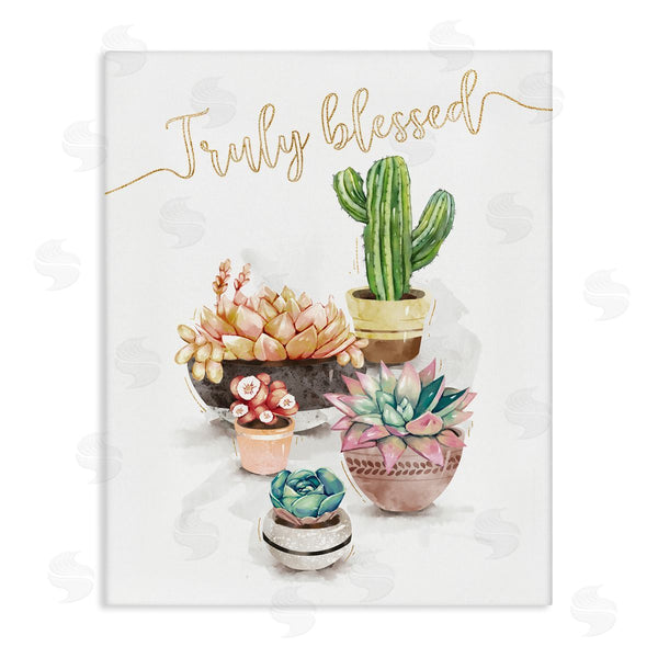 stupell industries Ziwei Li | Truly Blessed Expression Chic Succulent Cactus Plants Wall Art