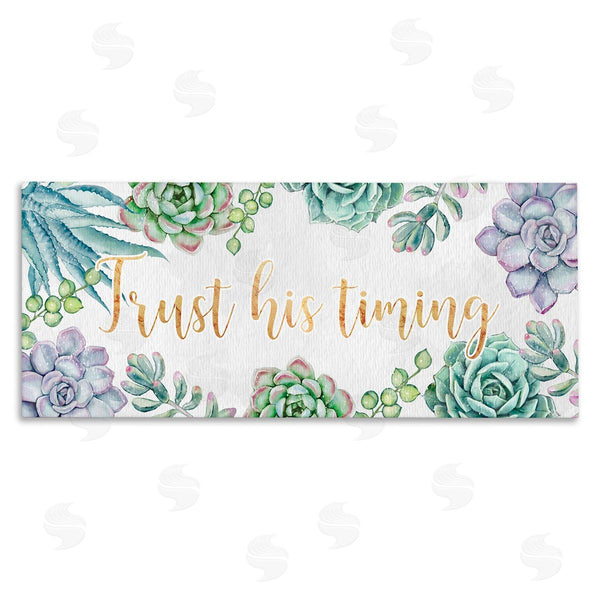 stupell industries Ziwei Li | Trust His Timing Sentiments Green Succulent Plants Wall Art