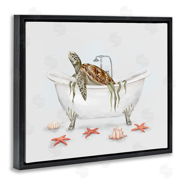 Stupell Industries Ziwei Li | Turtle Bathtub Sea Life Seaweed Wall Art