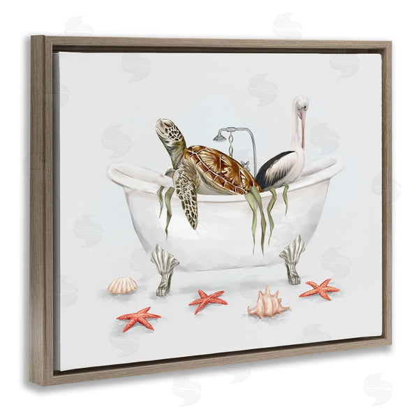 Stupell Industries Ziwei Li | Turtle & Pelican In Tub Wall Art