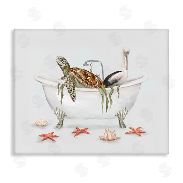 stupell industries Ziwei Li | Turtle & Pelican in Tub Wall Art