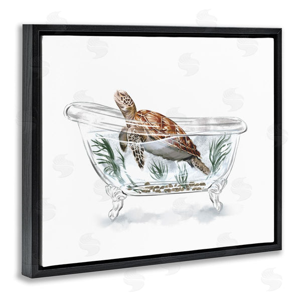 Stupell Industries Ziwei Li | Turtle Swimming Bathtub Habitat Wall Art
